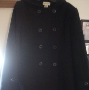 Like new St johns bay double button up hooded coat